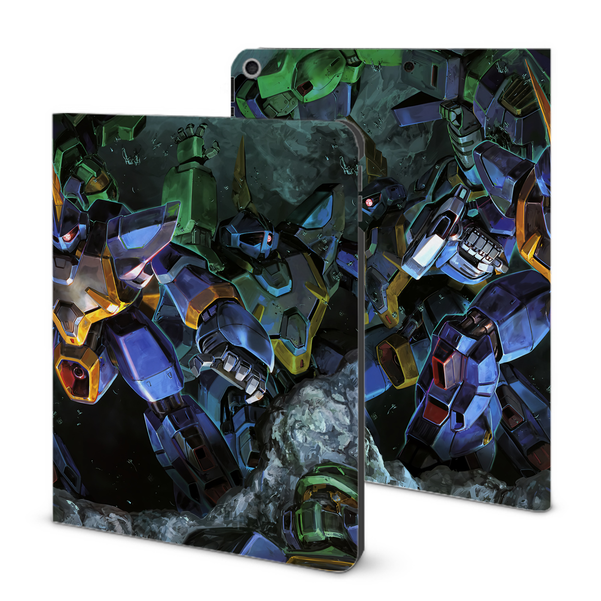（画像用） 機動戦士ガンダム Mobile Suit Gundam IPad ケース ブック型 PUレザー TPU 耐衝撃 軽量 薄型 ペン収納なし 全面保護 IPad 各モデル対応